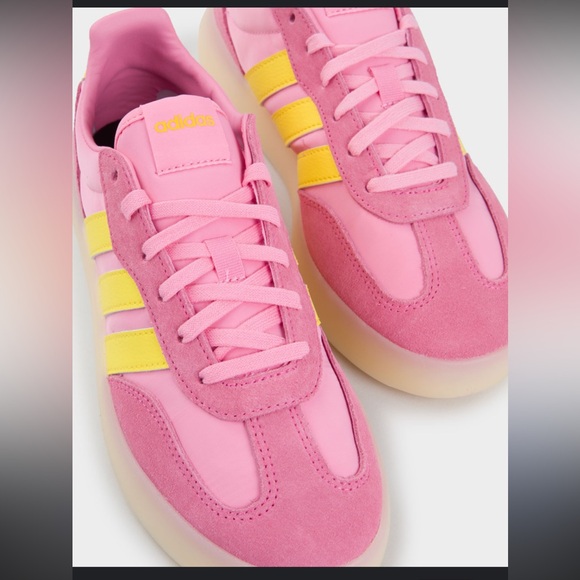 Adidas Women's Pink and Yellow Sneakers - Picture 4 of 7